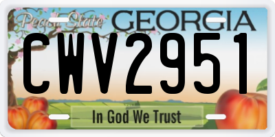 GA license plate CWV2951