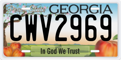 GA license plate CWV2969