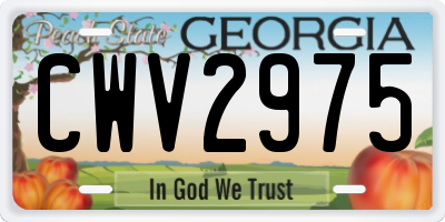 GA license plate CWV2975