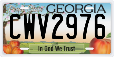 GA license plate CWV2976