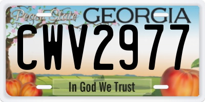 GA license plate CWV2977