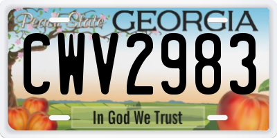 GA license plate CWV2983