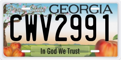 GA license plate CWV2991