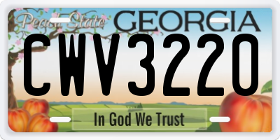 GA license plate CWV3220