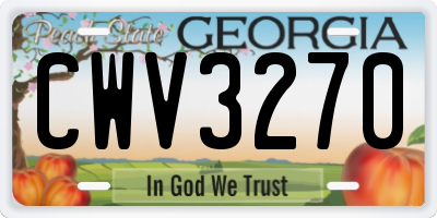 GA license plate CWV3270