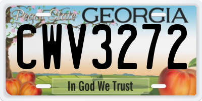 GA license plate CWV3272