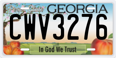 GA license plate CWV3276