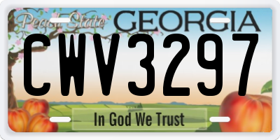 GA license plate CWV3297