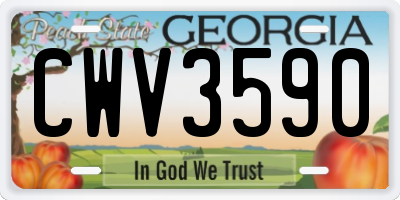GA license plate CWV3590