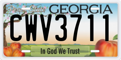 GA license plate CWV3711