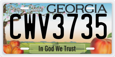 GA license plate CWV3735