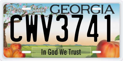 GA license plate CWV3741