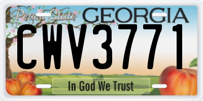 GA license plate CWV3771