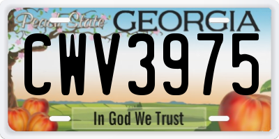 GA license plate CWV3975