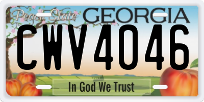 GA license plate CWV4046