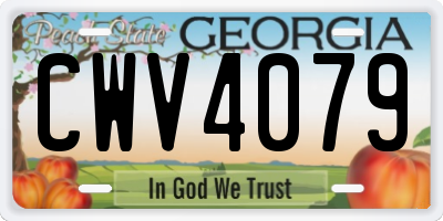 GA license plate CWV4079