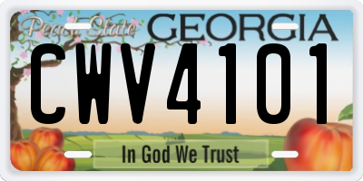 GA license plate CWV4101
