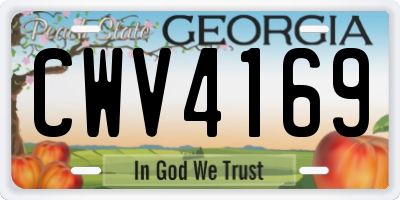 GA license plate CWV4169