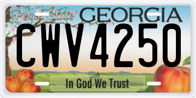 GA license plate CWV4250