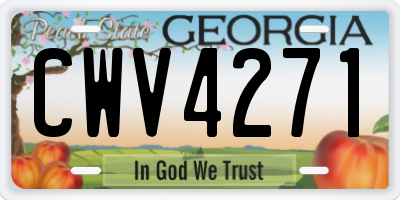 GA license plate CWV4271