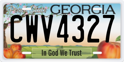 GA license plate CWV4327