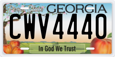 GA license plate CWV4440