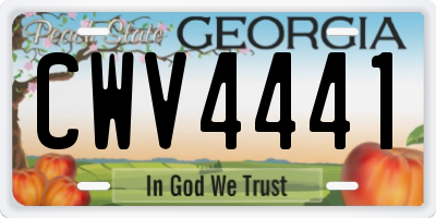 GA license plate CWV4441