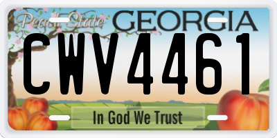 GA license plate CWV4461