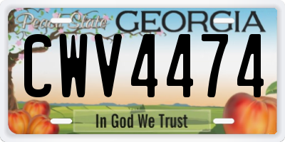 GA license plate CWV4474