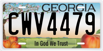 GA license plate CWV4479