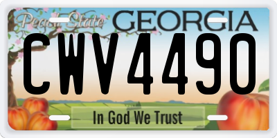 GA license plate CWV4490