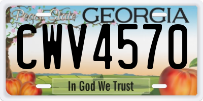 GA license plate CWV4570