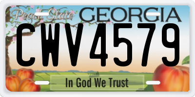 GA license plate CWV4579