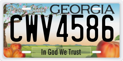 GA license plate CWV4586
