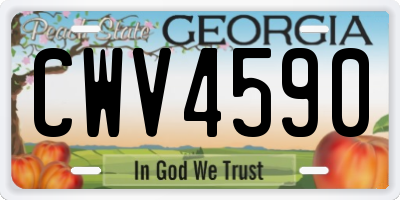 GA license plate CWV4590