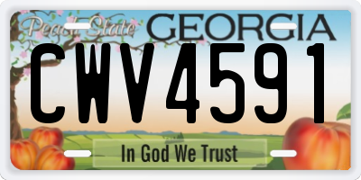 GA license plate CWV4591