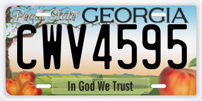 GA license plate CWV4595