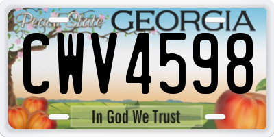 GA license plate CWV4598