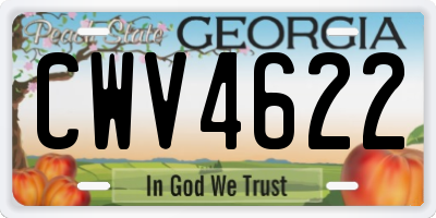 GA license plate CWV4622
