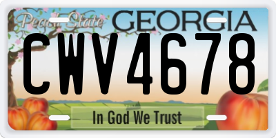GA license plate CWV4678