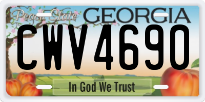 GA license plate CWV4690