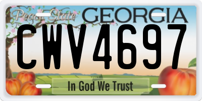GA license plate CWV4697
