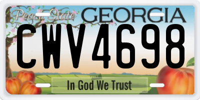 GA license plate CWV4698