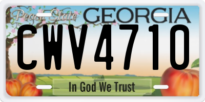 GA license plate CWV4710