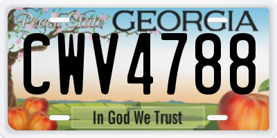 GA license plate CWV4788