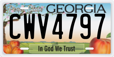 GA license plate CWV4797