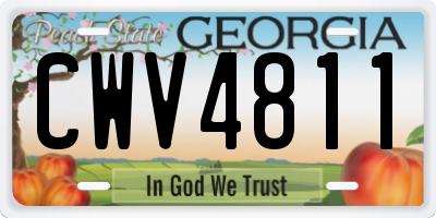 GA license plate CWV4811