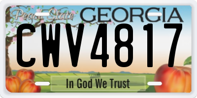 GA license plate CWV4817