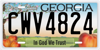 GA license plate CWV4824