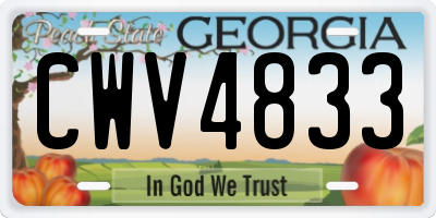 GA license plate CWV4833